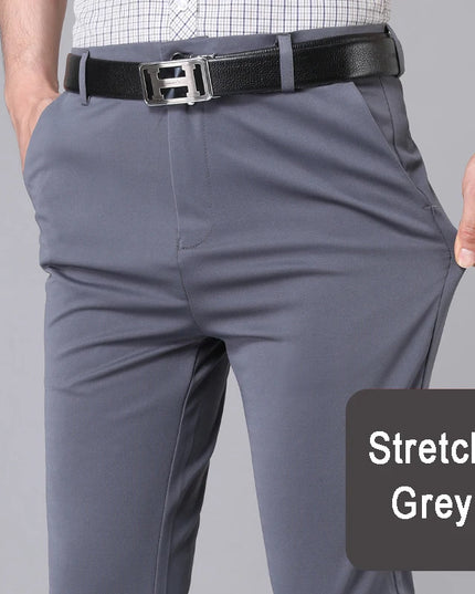 Men's Stretchy Straight Leg Trousers - Various Colors