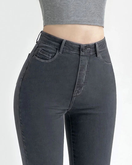 High-Waisted Women's Elastic Slim Jeans
