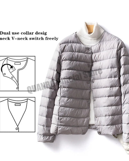 Women's Duck Down Puffer Jacket - Warm Liner Winter Coat for Women