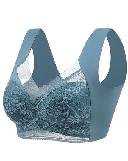 Women's Wireless Lace Push-Up Bralette in Ice Silk Seamless Design