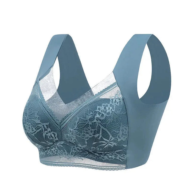 Women's Wireless Lace Push-Up Bralette in Ice Silk Seamless Design