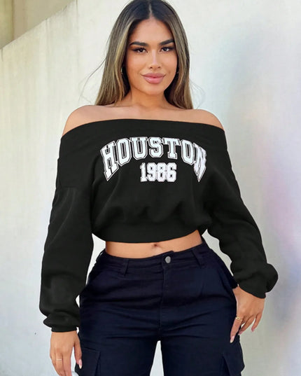 Women's Long Sleeve Casual Off-Shoulder Sweater