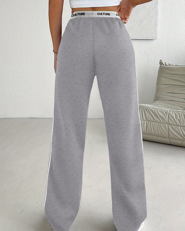 Women's Wide Leg Sweatpants with Side Stripe