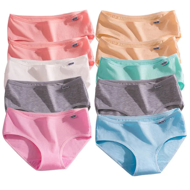 10 Piece Women's Cotton Seamless Boxer Briefs - Comfortable Breathable Underwear for Women