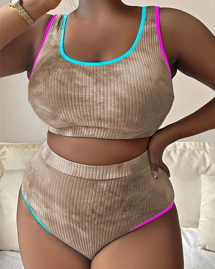 Plus Size Women's Swimwear Two-Piece Bikini Set
