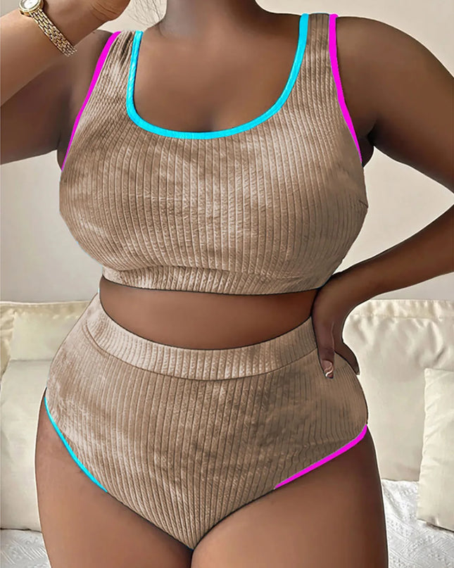 Plus Size Women's Swimwear Two-Piece Bikini Set