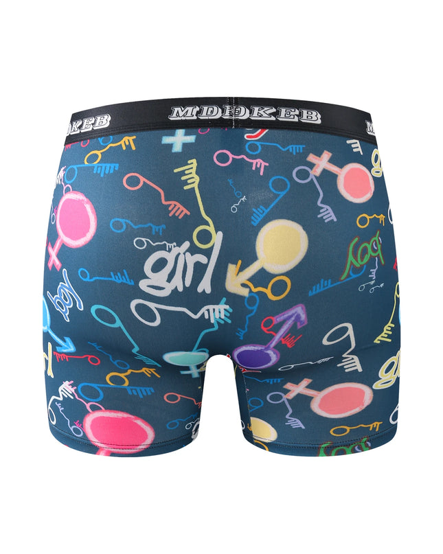 10-Pack Men's Assorted Graffiti Print Boxer Shorts - Mid-Waist Briefs