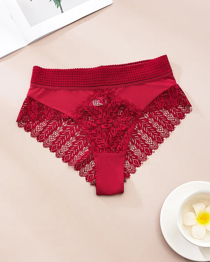 5-Pair Women's Lace High-Waist Sheer Triangle Panties
