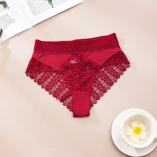 5-Pair Women's Lace High-Waist Sheer Triangle Panties