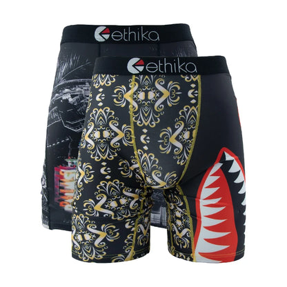 ETHIKA Men's 2-Pack Breathable Boxer Briefs Underwear