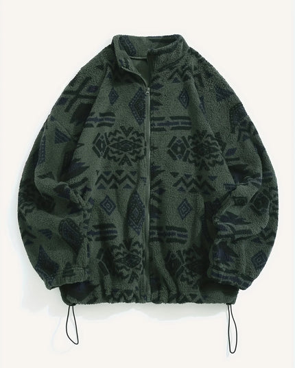 Women's Aztec Print Zipper Jacket