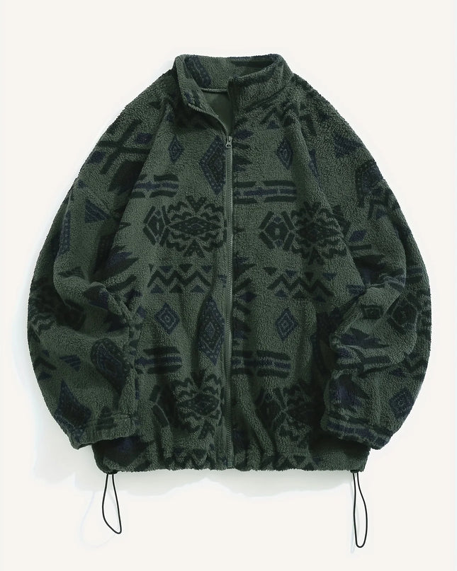 Women's Aztec Print Zipper Jacket