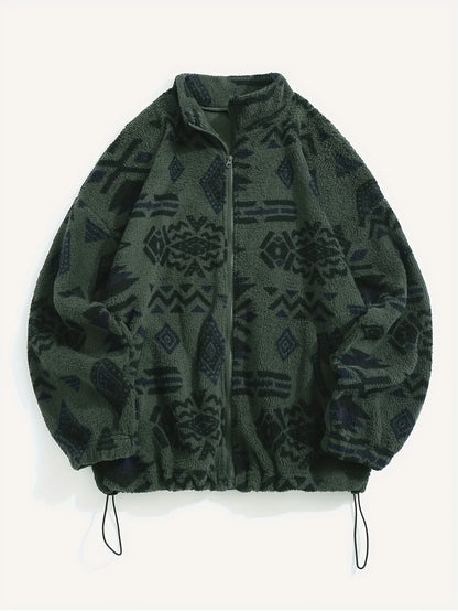 Women's Aztec Print Zipper Jacket
