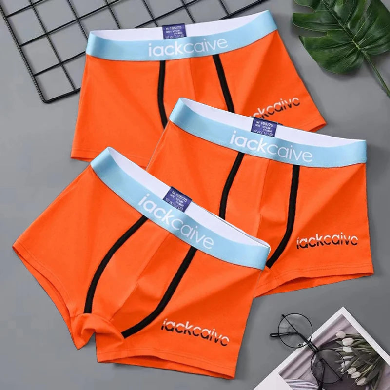 3-Pack Men's Cotton Boxer Briefs - Breathable & Comfortable - Mixed Colors