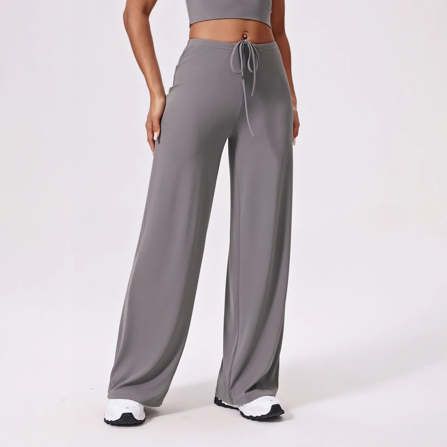 Women's Wide-Leg Sports Sweatpants with Loose Fit and Elastic Waist