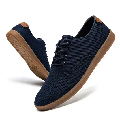 Men's Casual Canvas Slip-On Shoes – Comfortable Flat Sneakers for Everyday Wear