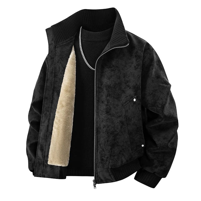 Men's Thick Fleece Jacket – Loose Fit Warm Winter Coat for Men