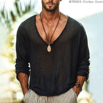 Slim Fit & Breathable Men's Casual T-Shirt & Sweater – Oversized, Loose Fit