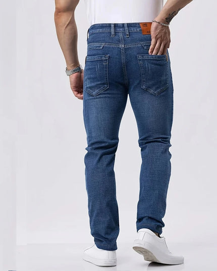 Men's Casual Straight Fit Stretch Denim Jeans - Classic & Comfortable Slim Fit Denim for Men