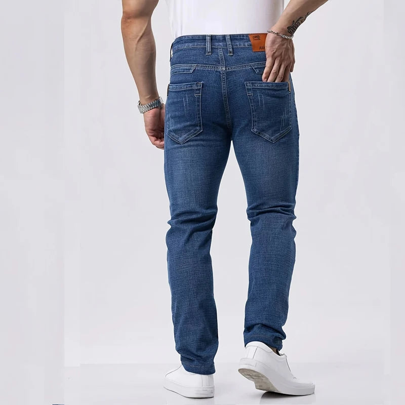 Men's Casual Straight Fit Stretch Denim Jeans - Classic & Comfortable Slim Fit Denim for Men