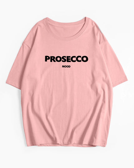 Cotton "Prosecco Mood" Print T-Shirt for Women - Casual Loose Fit Tee by Hirsionsan