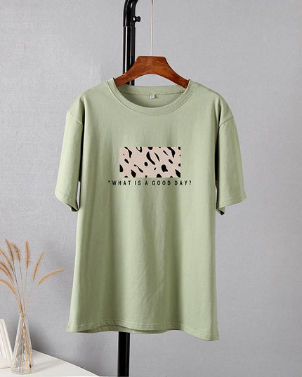 Women’s Oversized Cotton Leopard Print T-Shirt - Hirsionsan Fashion Top