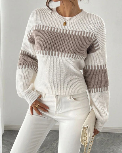 Casual Women's Knit Pullover with Stripes