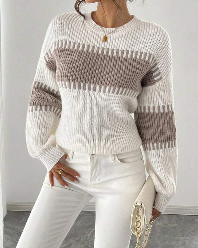 Casual Women's Knit Pullover with Stripes