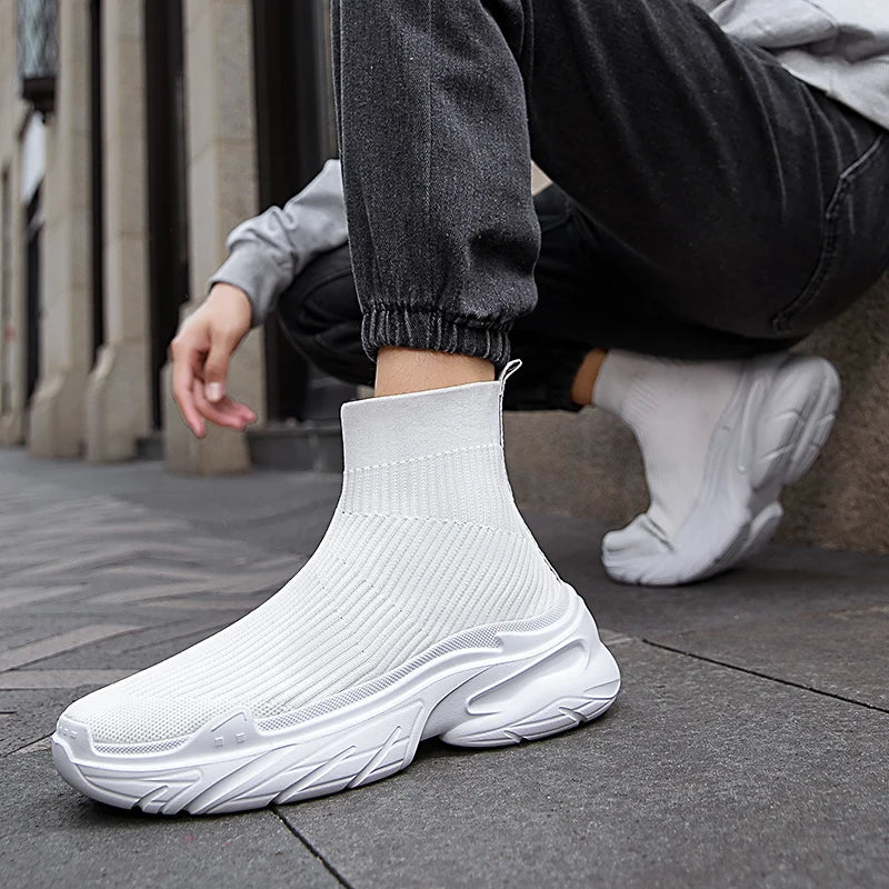 Breathable Mesh High-Top Sneakers for Men & Women