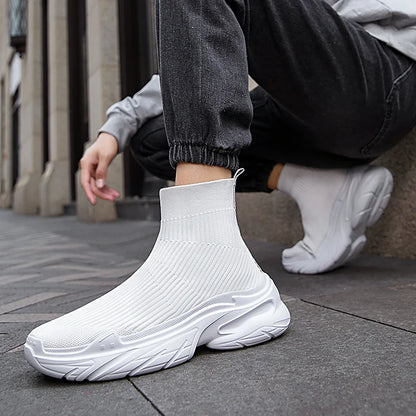 Breathable Mesh High-Top Sneakers for Men & Women