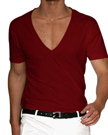 Casual Slim Fit V-Neck Short Sleeve T-Shirt