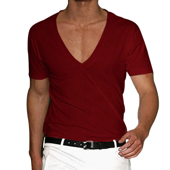 Casual Slim Fit V-Neck Short Sleeve T-Shirt