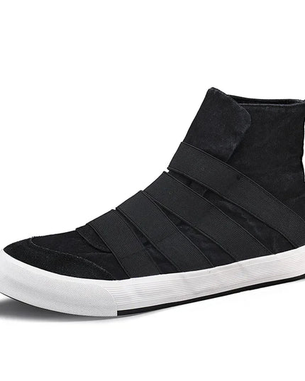 Men's High Top Slip-On Canvas Sneakers - Stylish & Comfortable Flats
