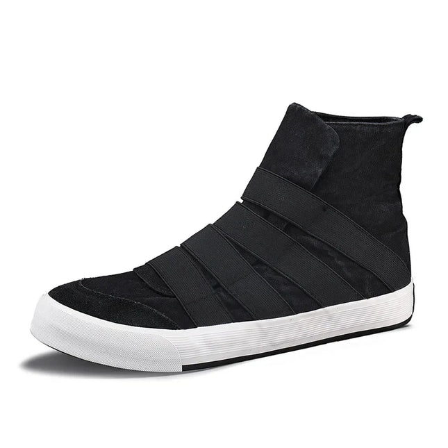 Men's High Top Slip-On Canvas Sneakers - Stylish & Comfortable Flats