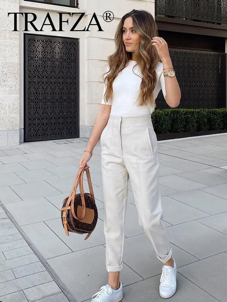 Women's Elegant High-Waist Pencil Pants