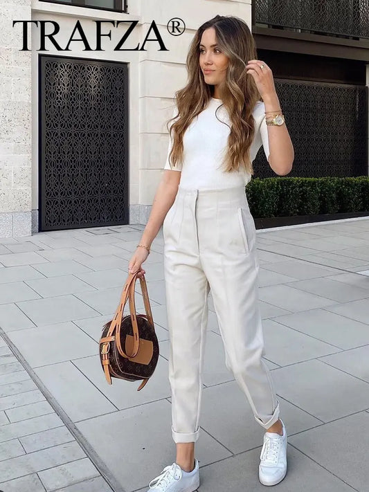 Women's Elegant High-Waist Pencil Pants
