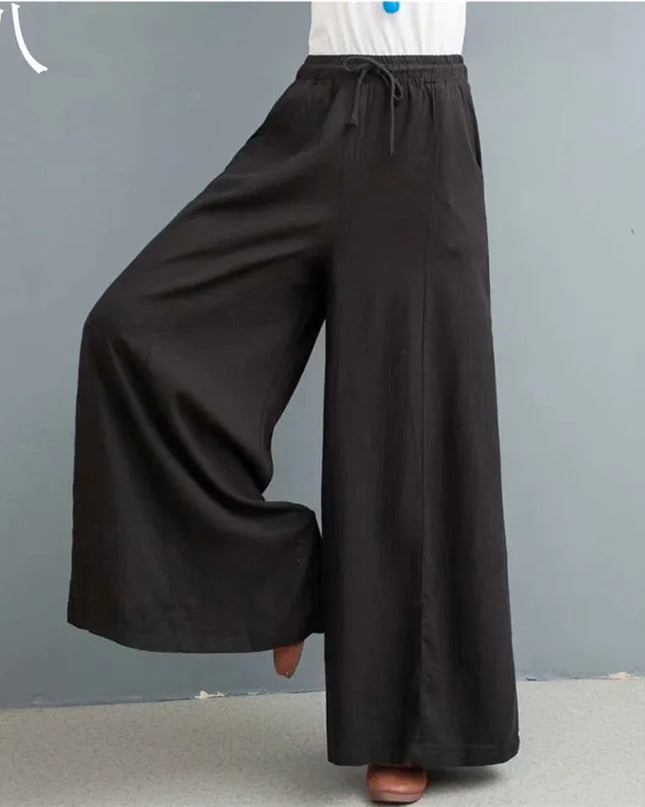 Women’s Cotton Bohemian Loose Wide-Leg Trousers