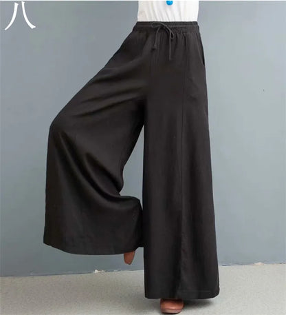 Women’s Cotton Bohemian Loose Wide-Leg Trousers