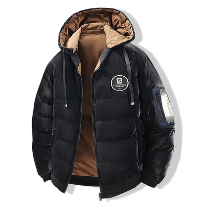 Men's Double-Sided Wear Jacket with Removable Hood