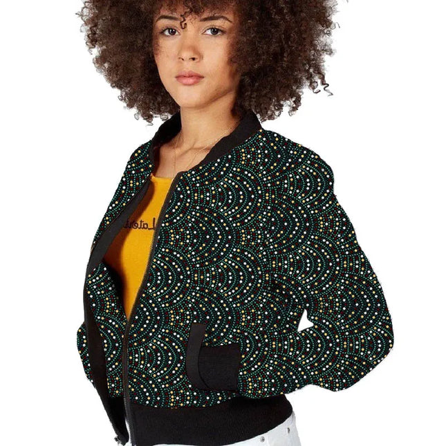 Women's Short Zipper Bomber Jacket