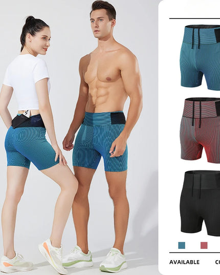 Men And Women's Quick-Dry Compression Running Shorts with Inner Liner and Mesh Waist Pocket