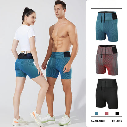 Men And Women's Quick-Dry Compression Running Shorts with Inner Liner and Mesh Waist Pocket