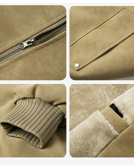 Men's Thick Fleece Jacket – Loose Fit Warm Winter Coat for Men