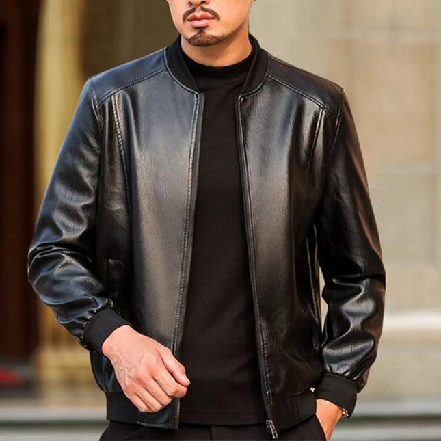 Men's Casual PU Leather Jacket