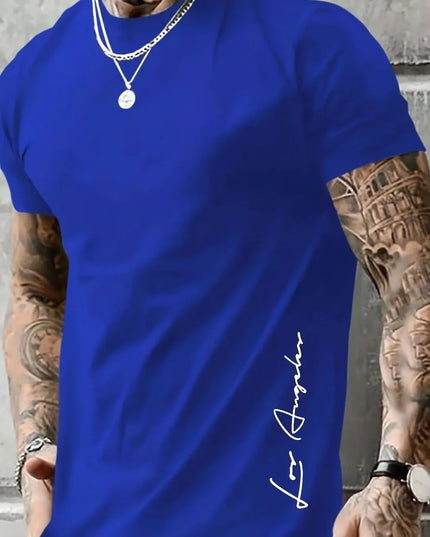 Men's Cotton T-Shirt with Los Angeles Print