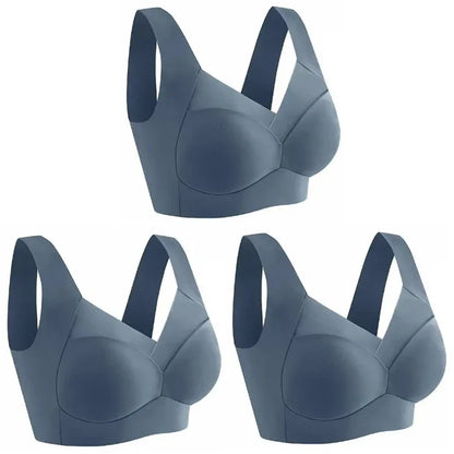 Set of 3 Ice Silk Seamless Sports Bras - Comfortable, Anti-Sagging, No Steel Ring Design