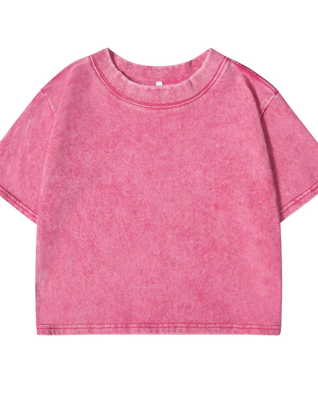 Women's Slim Fit Washed Cropped T-Shirt