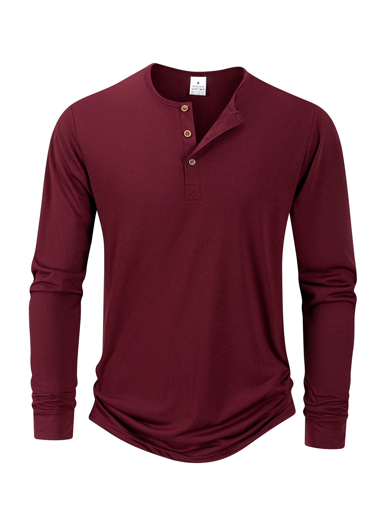 Men's Breathable Long Sleeve Button Henley Sweater