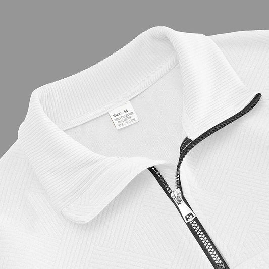 Men's Stand-Up Collar Zipper Loose Knit Sweater