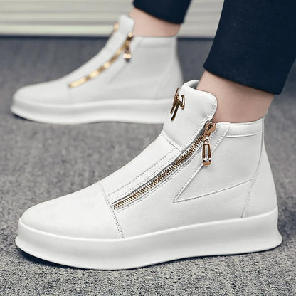 Men's Zippered High-Top Sneakers